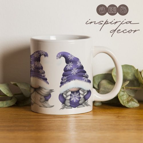 egyedi bögre karácsonyi manók lila